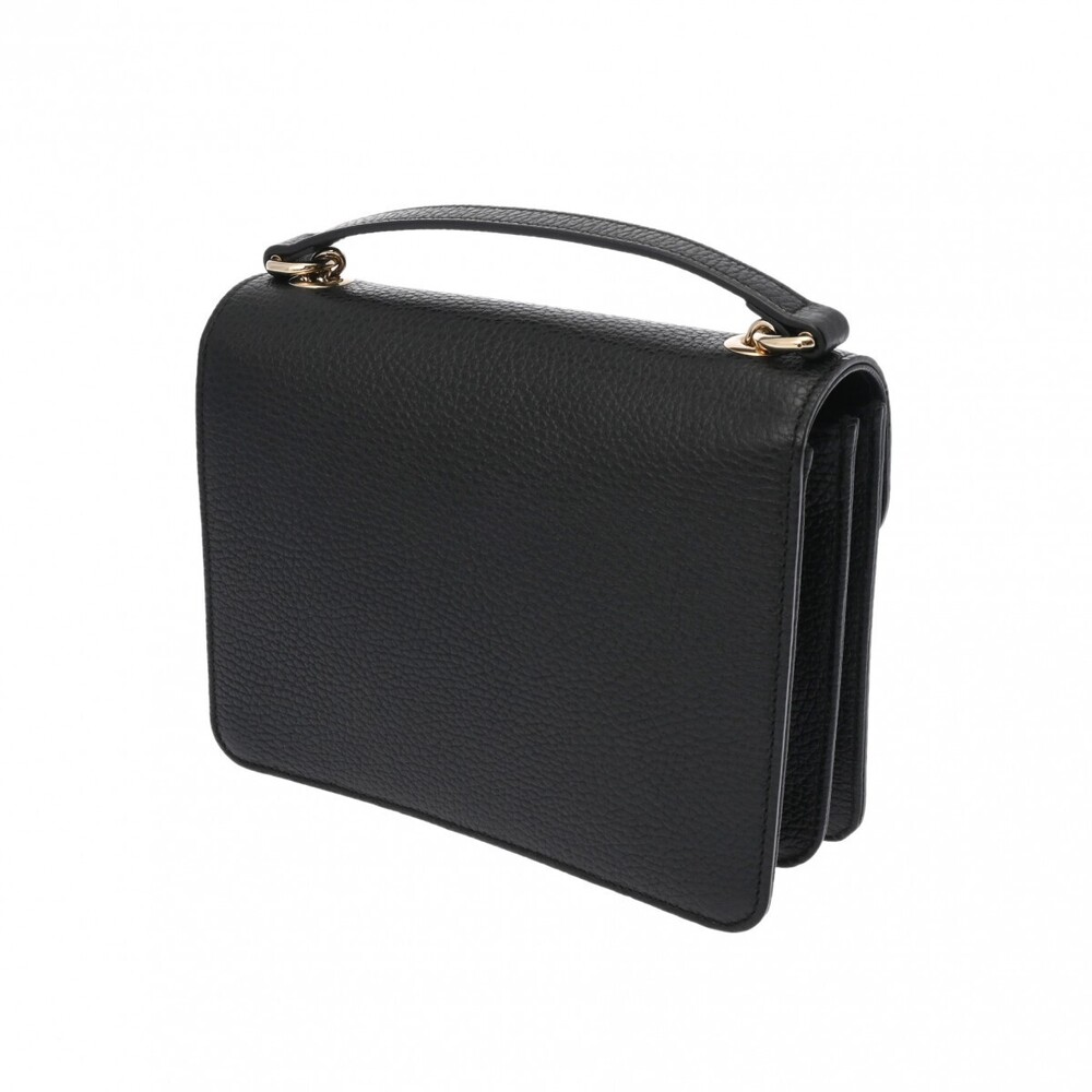 Gucci Chain Black Shoulder Leather GG Interlocking Bag